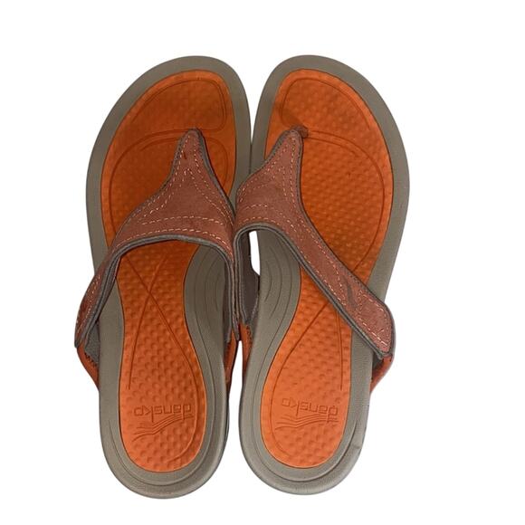 Dansko Orange Leather Thong Sandals Size 40 / 10 - Picture 8 of 11
